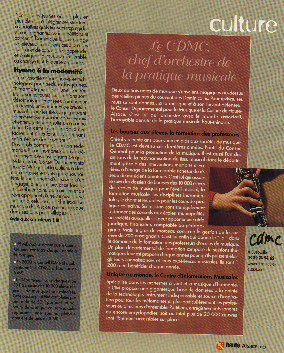 Magazine Haute Alsace Septembre 2000